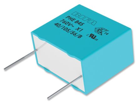 KEMET Condensateur à Couche Mince PHE845 220nF 1.5 KV Dc, 760 V Ac ±20% X1 F03