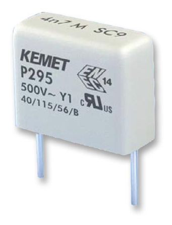 KEMET P295 Y1 Metallpapierkondensator 2.2nF ±20% / 500V Ac, THT Raster 15mm