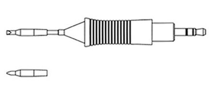 Weller Punta De Soldadura Tipo Cincel, Serie RT, Punta De 1,3 Mm, Para Usar Con Lápiz De Soldadura En Miniatura WMRPMS