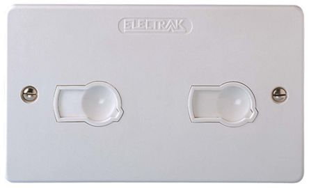 Electrak Steckdose Wandmontage 2-fach Polycarbonat Weiß, 2-polig / 13A