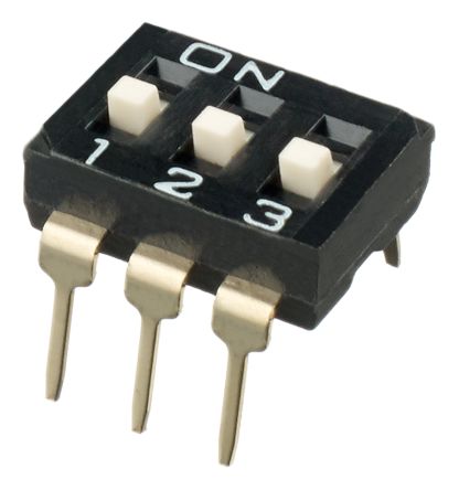 APEM THT DIP-Schalter 3-stellig 1-poliger Ein-/Ausschalter Phosphorbronze (beweglicher Kontakt) 100 MA (nicht