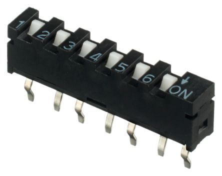 APEM PCB-Montage SIL-Schalter Gleiter 6-stellig 1-poliger Ein-/Ausschalter 10 MA @ 5 V Dc (schaltend), 100 MA @ 50 V Dc