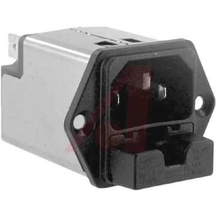 Schurter C14 IEC-Steckerfilter Stecker 5 X 20mm Sicherung, 250 V Ac / 10A, Tafelmontage / Flachsteck-Anschluss
