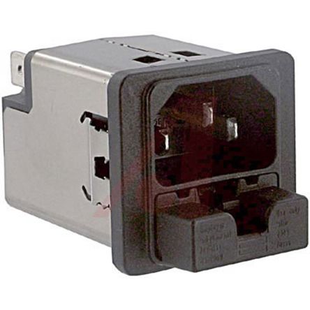 Schurter C14 IEC-Steckerfilter Stecker 5 X 20mm Sicherung, 250 V Ac / 10A, Tafelmontage / Flachsteck-Anschluss