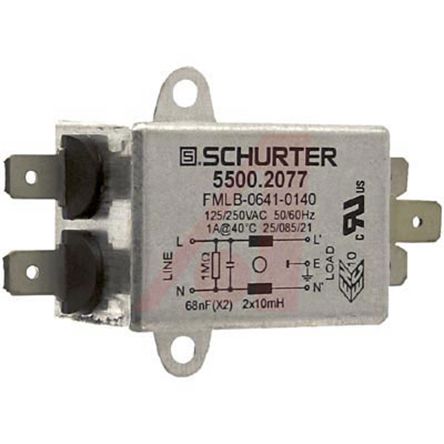 Schurter 1A Screw Mount IEC Filter 5500.2077