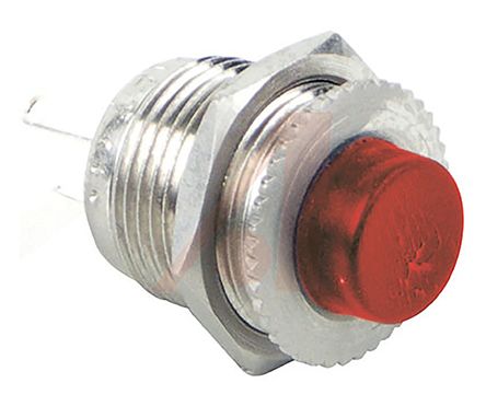 SPDT Momentary Push Button Switch, Panel Mount