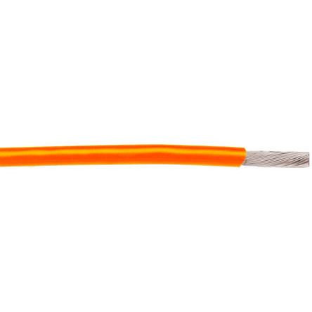 Alpha Wire Einzeladerleitung 0,2 Mm², 24 AWG 30m Orange PTFE Isoliert Ø 1.37mm 19/0,13 Mm Litzen UL1180