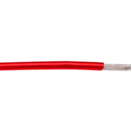 Alpha Wire Einzeladerleitung 0,2 Mm², 24 AWG 30m Rot PTFE Isoliert Ø 1.37mm 19/0,13 Mm Litzen UL1180