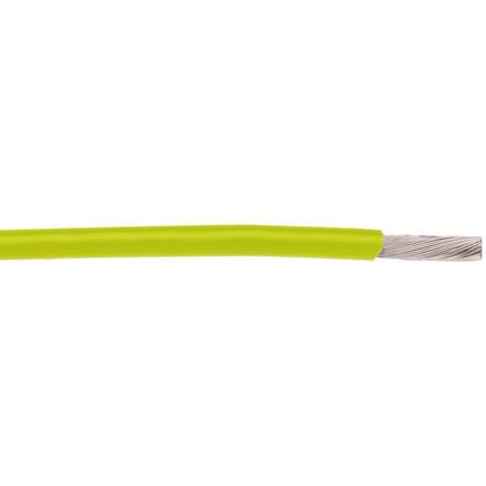 Alpha Wire Einzeladerleitung 0,33 Mm², 22 AWG 30m Gelb PTFE Isoliert Ø 1.52mm 19/0,16 Mm Litzen UL1180