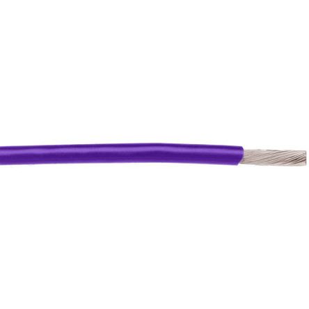 Alpha Wire Einzeladerleitung 0,23 Mm², 24 AWG 30m Violett PTFE Isoliert Ø 0.91mm 7/0,20 Mm Litzen MIL-W-16878