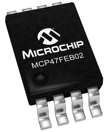 Microchip 8 Bit DAC MCP47FEB02A0-E/ST, Dual TSSOP, 8-Pin, Interface Seriell (I2C)