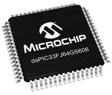 Microchip Procesador De Señal Digital DSPIC33FJ64GS606-50I/PT, 50MHZ 16bit 9 KB RAM, 64 KB Flash, TQFP 64 Pines 1 (16 X 10 Bits)