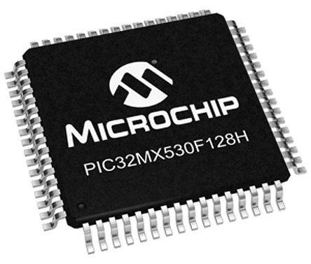 Microchip Microcontrolador PIC32MX530F128H-I/PT, Núcleo PIC De 32bit, RAM 16 KB, 50MHZ, TQFP De 64 Pines