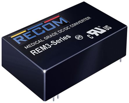 Recom REM3 DC-DC Converter, ±15V Dc/ ±100mA Output, 9 → 18 V Dc Input, 3W, Through Hole, +105°C Max Temp -40°C