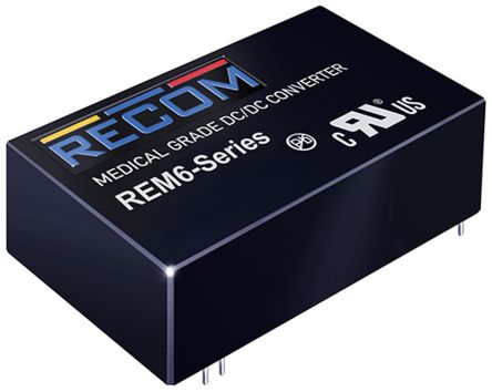 Recom REM6 DC-DC Converter, 12V Dc/ 500mA Output, 9 → 18 V Dc Input, 6W, Through Hole, +105°C Max Temp -40°C Min