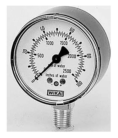 Wika Instruments Druckmessgerät Prozessanschluss Unten Analog ±1.5%, Ø 63mm Stahl Gehäuse