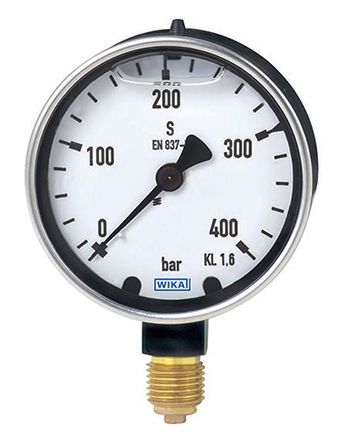 WIKA 压力表, 指针式压力表, 最大测量1000psi, 量规外径63mm