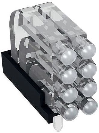 Mentor GmbH Mentor LED-Lichtleiter 8-fach, Dom-Linse Klar 5.7 X 13.3 X 16.95mm, PCB-Montage
