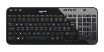 Logitech K360 Tastatur QWERTY (GB) Wireless Schwarz Kompakt, 380.6 X 155.6 X 19.3mm