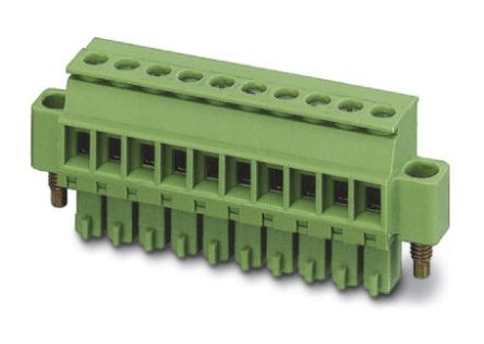 Phoenix Contact 3.81mm Pitch 7 Way Pluggable Terminal Block, Plug, Cable Mount, Screw Termination