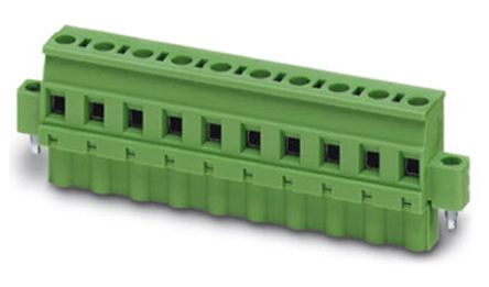 Phoenix Contact 7.62mm Pitch 11 Way Right Angle Pluggable Terminal Block, Plug, Cable Mount, Screw Termination