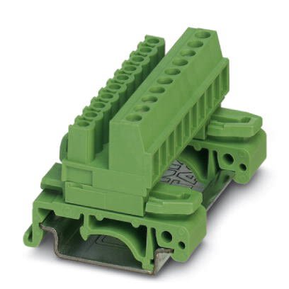 Phoenix Contact UMSTBVK 2.5/ 5-ST-5.08 Series Green DIN Rail Terminal Block, Screw Termination