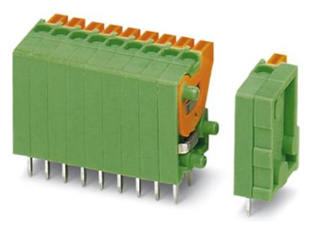 Phoenix Contact COMBICON Control Series PCB Terminal Block, 7-Contact, 2.54mm Pitch, Through Hole Mount, Solder