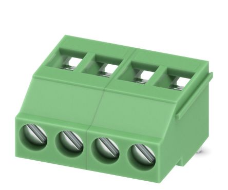 Phoenix Contact MKDSF 3/ 4 Series PCB Terminal Block, 4-Contact, 5mm Pitch, Through Hole Mount, Screw Termination