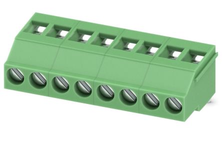 Phoenix Contact MKDSF 3/ 8 Series PCB Terminal Block, 8-Contact, 5mm Pitch, Through Hole Mount, Screw Termination
