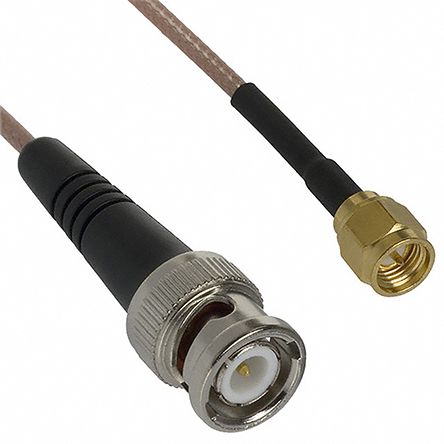 Cinch Connectors RG316同轴电缆, 415系列, 609.6mm长, SMA公插转BNC公插, 50 Ω