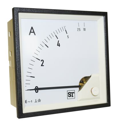 Sifam Tinsley Sigma Amperemeter 5A AC Dreheisen, 92mm X 92mm T. 54mm, 0 → 5A
