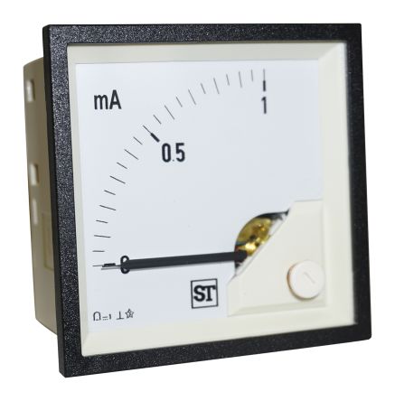 Sifam Tinsley Sigma Amperemeter 1mA DC Drehspule, 68mm X 68mm T. 54mm, Maximum Of 1mA
