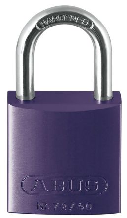 ABUS Aluminium, Stahl Vorhängeschloss Mit Schlüssel Violett, Bügel-Ø 6.5mm X 34mm