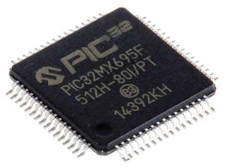 Microchip Mikrocontroller PIC32MX PIC 32bit SMD 12 KB, 512 KB TQFP 64-Pin 80MHz 128 KB RAM USB