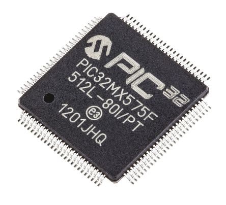 Microchip Mikrocontroller PIC32MX PIC 32bit SMD 12 KB, 512 KB TQFP 100-Pin 80MHz 64 KB RAM USB