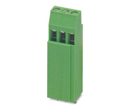 Phoenix Contact MKKDSH 3/ 3-EX Series PCB Terminal Block, 3-Contact, 5mm Pitch, Through Hole Mount, Screw Termination