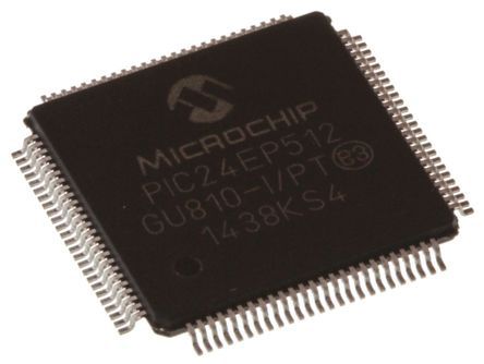 Microchip Mikrocontroller PIC24EP PIC 16bit SMD 536 KB TQFP 100-Pin 70MHz 52 KB RAM USB