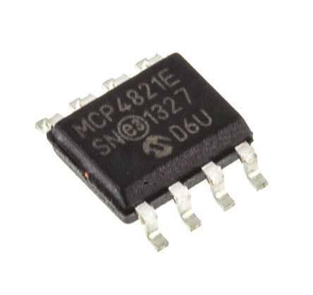 Microchip Convertidor Digital A Analógico MCP4821-E/SN, 12 Bits ±2%FSR SOIC, 8 Pines, Serie (SPI)