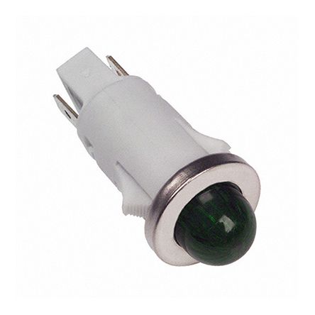 VCC Lampada Per Indicatori, Lunga 36.83mm, Ø 12.7mm, 12 → 24 V Dc, 22 → 32V Ca, Luce Color Verde, Chip