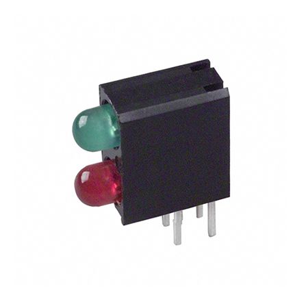 Dialight Indicateur à LED Pour CI,, 553-0121F, 2 LEDs, Vert/Rouge, Traversant, Angle Droit