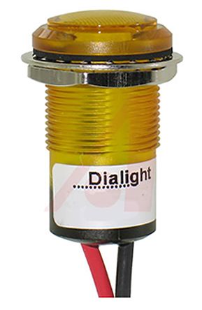 Dialight LED Schalttafel-Anzeigelampe Gelb 24V Dc, Montage-Ø 17.5mm, Leiter