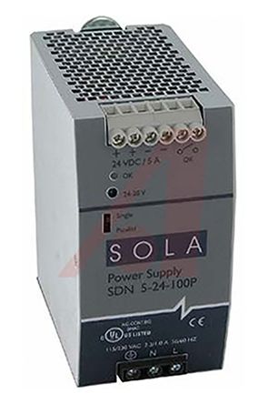 SolaHD SDN-P DIN-Schienen Netzteil 120W, 85 → 264V Ac, 24V Dc / 5A