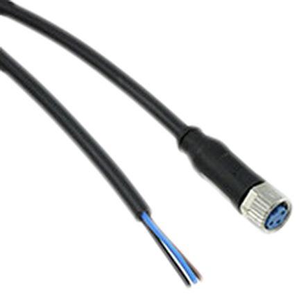 TE Connectivity Cable De Conexión, Con. A M8 Hembra, 3 Polos, Con. B Sin Terminación, Cod.: A, Long. 1.5m, 60 V Ac /