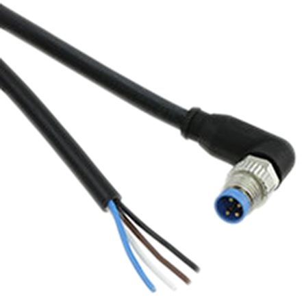 TE Connectivity Cable De Conexión, Con. A M8 Macho, 4 Polos, Con. B Sin Terminación, Cod.: A, Long. 1.5m, 30 V Ac /