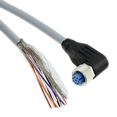 TE Connectivity Câble D'actionneur 8 Conducteurs, M12 Femelle Pré-câblé, 1.5m
