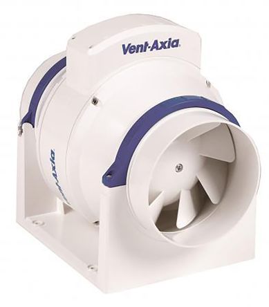 Vent-Axia ACM150T ACM Orbound In Line Extractor Fan, 522m³/h, 35dB(A), Aesthetically Case Style With Wipe Clean Polymer
