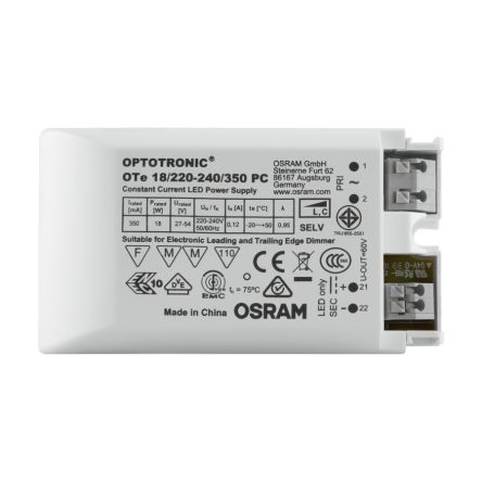 Osram LED-Treiber-Modul 198 → 264 V Ac LED-Treiber, Ausgang 27 → 54V / 350mA, Dimmbar Konstantstrom