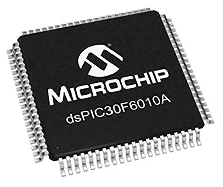 Microchip Microcontrolador DSPIC30F6010A-30I/PF, Núcleo DsPIC De 16bit, RAM 8,192 KB, 25MHZ, TQFP De 80 Pines