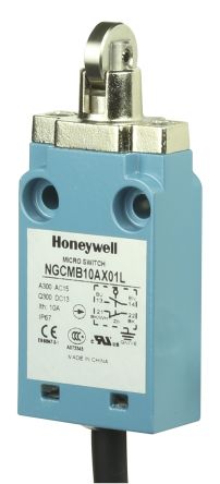 Honeywell NGC Endschalter, Rollenstößel, 2-poliger Wechsler, 2 Schließer/2 Öffner, IP 67, Metall, 10mA Anschluss Kabel