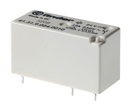 Finder PCB Mount Power Relay, 24V Ac Coil, 12A Switching Current, SPDT